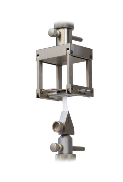 Articulated joints enable better alignment of the peel angle during the test.